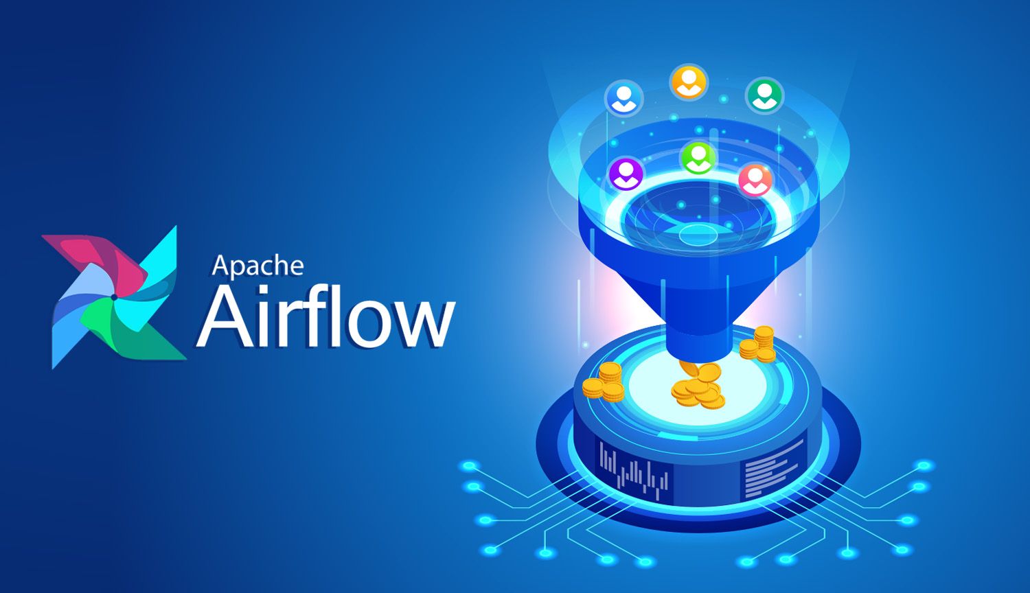 Abstract depiction of an Apache Airflow pipeline