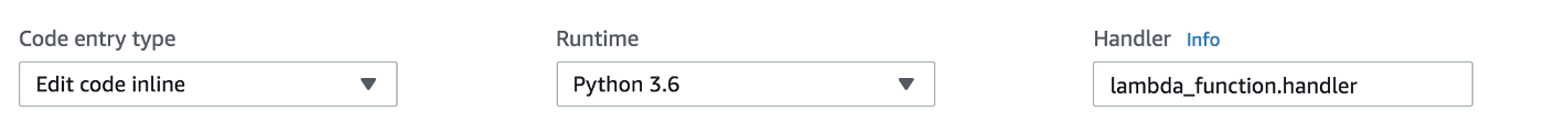 <strong>lambda_function</strong> is the file and <code>handler</code> is the function.